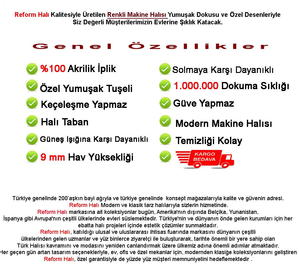 renkli makine halısı